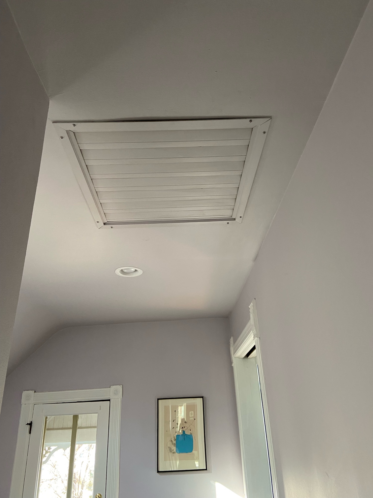 Whole house fan shutter closed