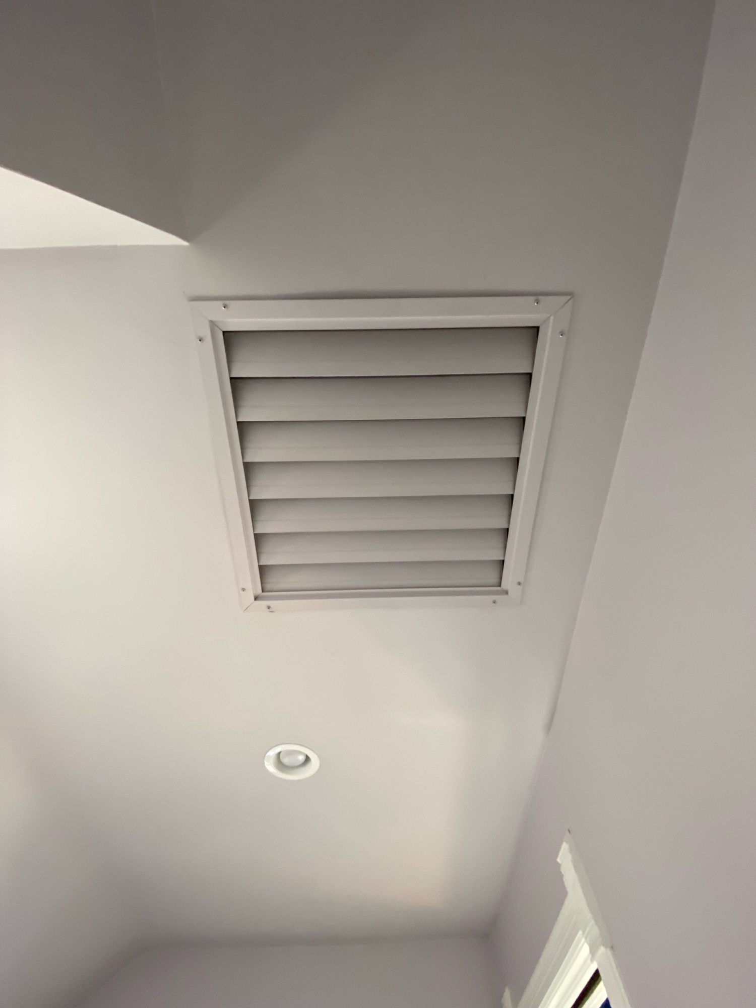 Whole house fan shutter open